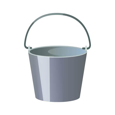 Premium Vector A Metal Pail Bucket An Empty Pail Isolated On A