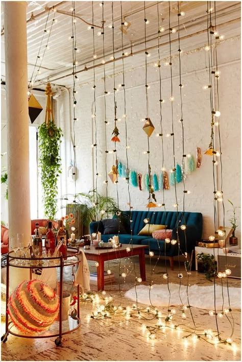 Decorate Your Living Room With String Lights