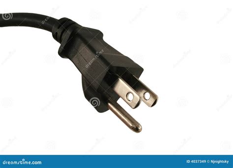 Isolated Black Electric Cord Plug Royalty Free Stock Images Image