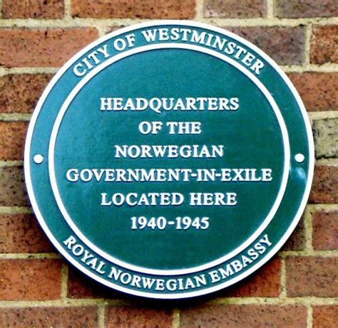 Norwegian Government In Exile Plaques Of London