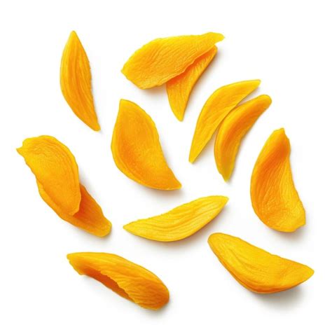 Premium Ai Image Dried Mangoes Isolated On White Background Generative Ai