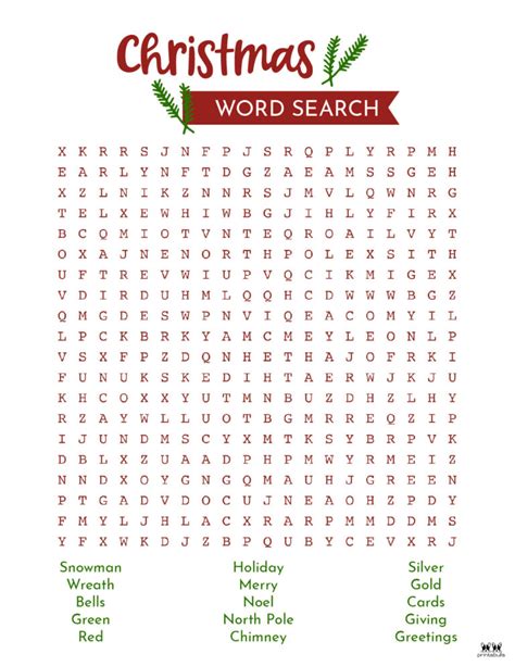 Christmas Word Searches Free Printables Printabulk