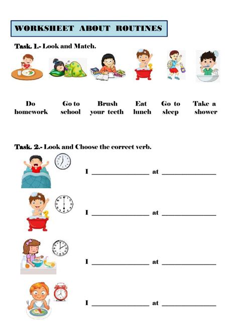 Daily Routines Interactive Worksheet Daily Routine Worksheet Nbkomputer