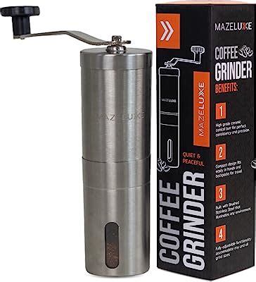 JavaPresse Manual Coffee Grinder Stainless Steel Manual Conical Burr