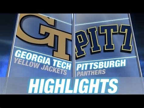 Georgia Tech Vs Pittsburgh Acc Football Highlights Youtube