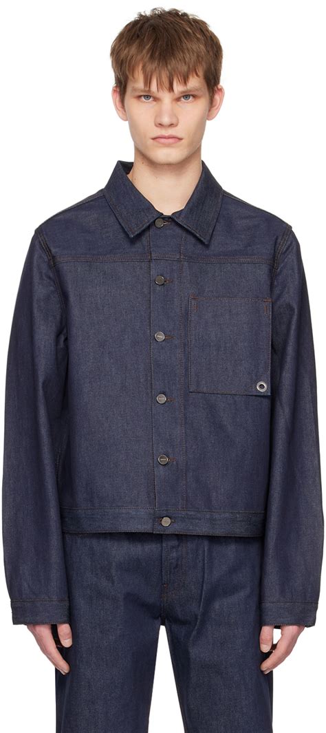 Jacquemus Navy Le Raphia la Veste De Nîmes Jao Denim Jacket In Blue