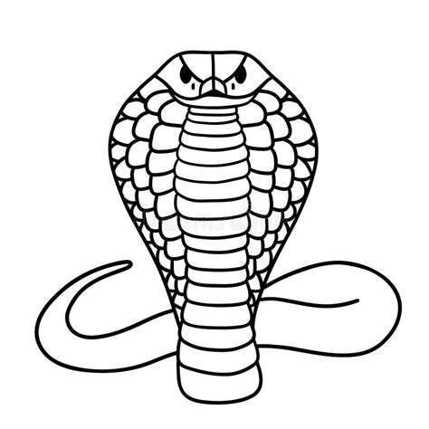 Aggressive Cobra Black And White Vector Illustration Hand Drawn