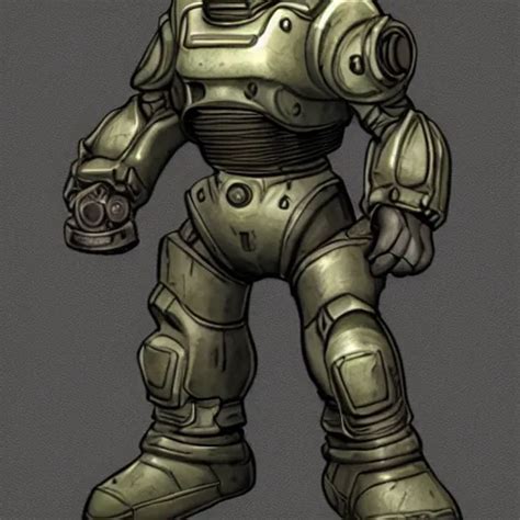 Fallout T Power Armor Concept Art Vibrant Colors Stable