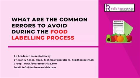 Ppt Common Mistakes In Food Labelling Process Foodresearchlab Powerpoint Presentation Id