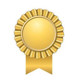 Blank Award Template Rosette With Golden Medal Vector Image On