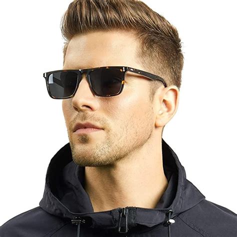 Carfia Polarisierte Herren Sonnenbrille Mit Rechteckig Acetatrahmen