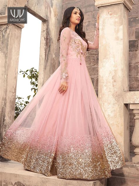 Sonal Chauhan Pink Color Net Designer Anarkali Suit In Bridal