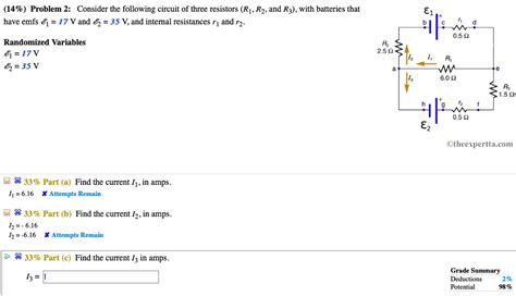 Solved Problem 2 Consider The Following Circuit Of Three Resistors