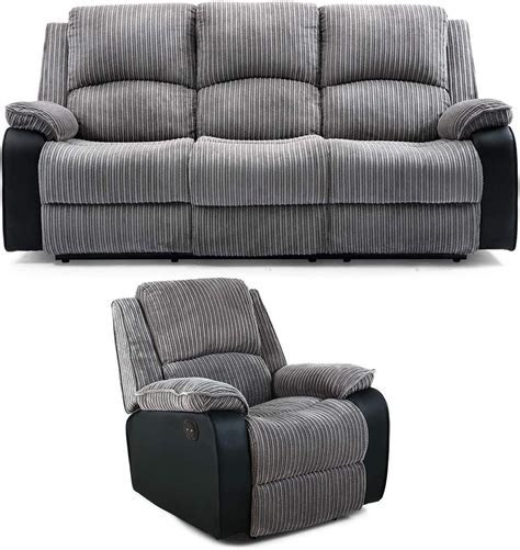 More Homes Postana Electric High Back Jumbo Cord Fabric Recliner