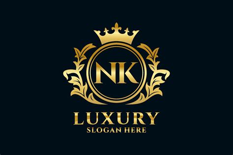 Initial Nk Letter Royal Luxury Logo Template In Vector Art For