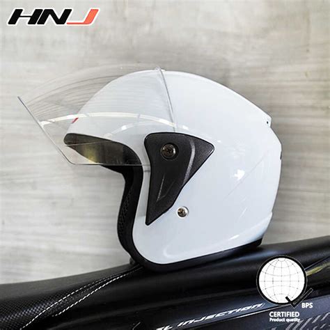 HNJ A4 002 Motorcycle Helmet Half Face Para Sa Kababaihan Single Visor