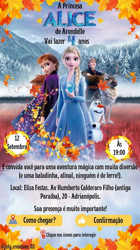 Convite Interativo Frozen Movie Posters Poster Movies