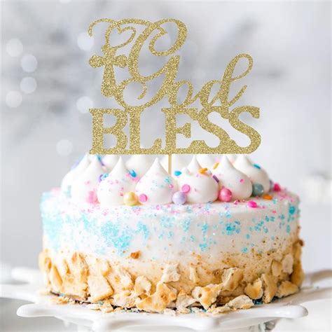 Buy God Bless Cake Topper Communion Party Sign First Baby Shower