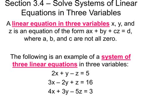 How To Solve 3 Linear Equations With Variables Tessshebaylo