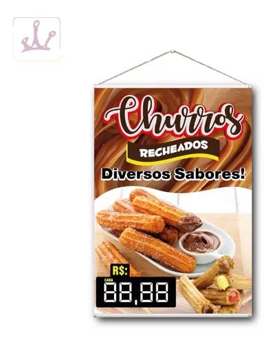 Placa Faixa Banner Churros Preço Editável 70x100 Cm MercadoLivre