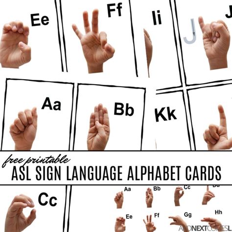 Free Printable American Sign Language Alphabet