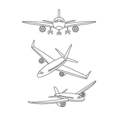 Viaje en avión dibujado a mano doodle ilustraciones vector conjunto