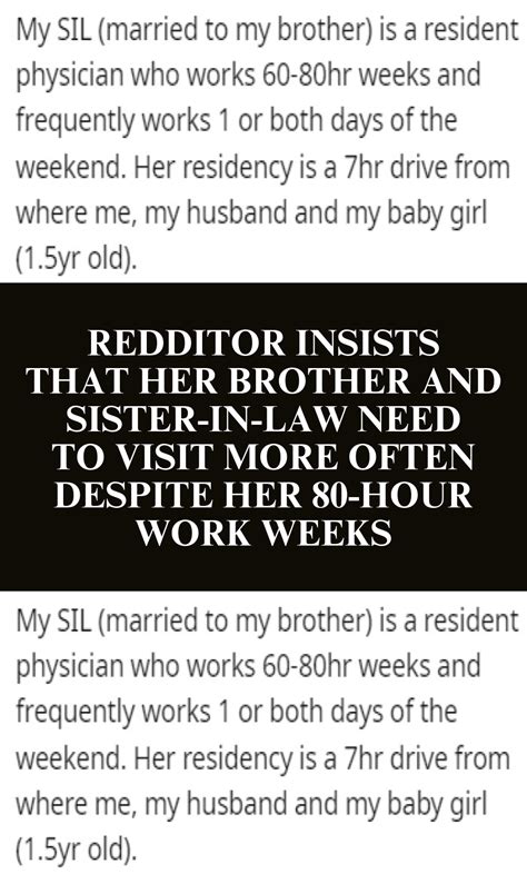 Redditor Insists That Her Brother And Sister In Law Need To Visit More