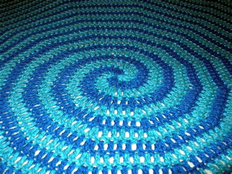 Crocheting Blind: Crochet Project: Spiral Blues Baby Blanket