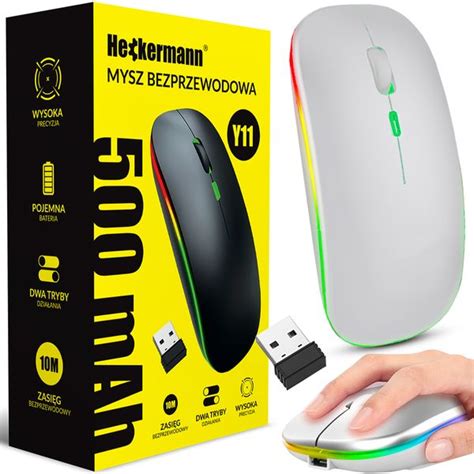 Myszka Bezprzewodowa Na Bluetooth Usb Mysz Komputerowa Do Laptopa Rgb