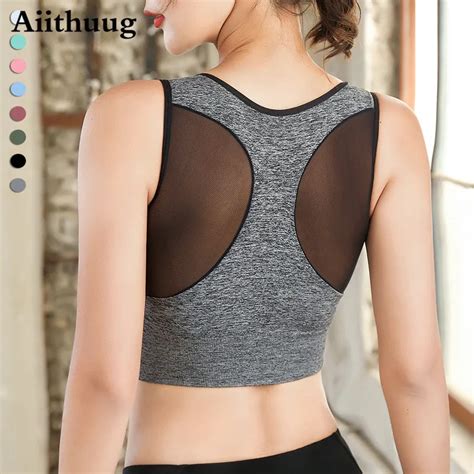 Aiithuug Sports Bra For Women High Impact Padded Workout Breathable