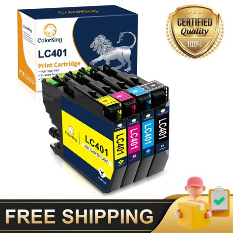 4x Lc401 Ink Cartridge Replacement For Brother Lc401 Mfc J1012dw Mfc