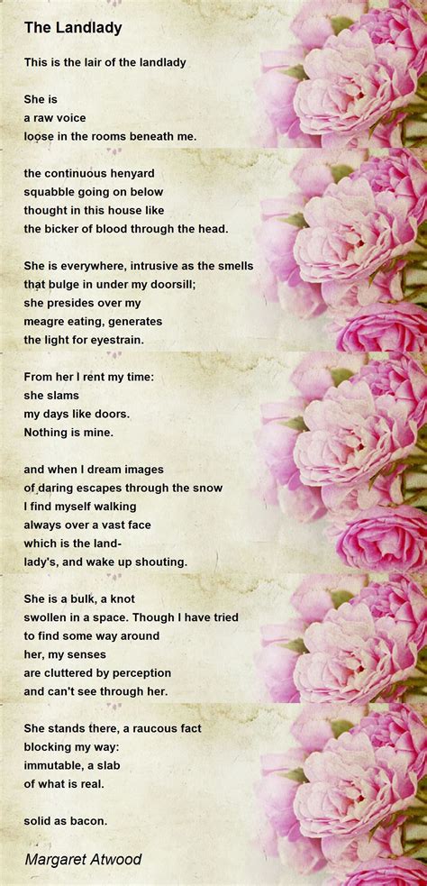 The Landlady Poem By Margaret Atwood Poem Hunter