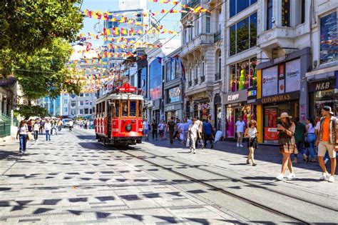 Istanbul Turkey August Istiklal Caddesi Is One Of The Most