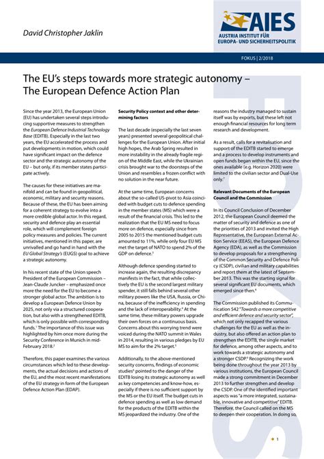 Pdf The Eus Steps Towards More Strategic Autonomy The European