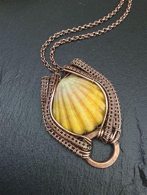 Hawaiian Sunrise Seashell Pendant Sunrise Sea Shell Copper Etsy