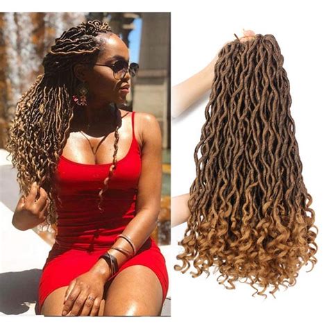 Deusa Faux Locs Crochet Cabelo Ondulado Encaracolado Termina