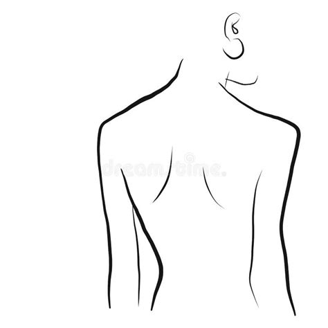 Bosquejo De Una Figura De La Mujer En Un Estilo Minimalistic Del Dibujo