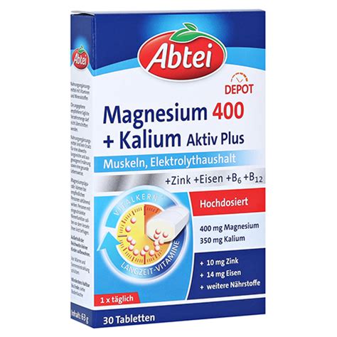 ABTEI Magnesium 400 Kalium Aktiv Plus 30 Stück online bestellen