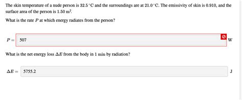 Solved The Skin Temperature Of A Nude Person Is C And Chegg