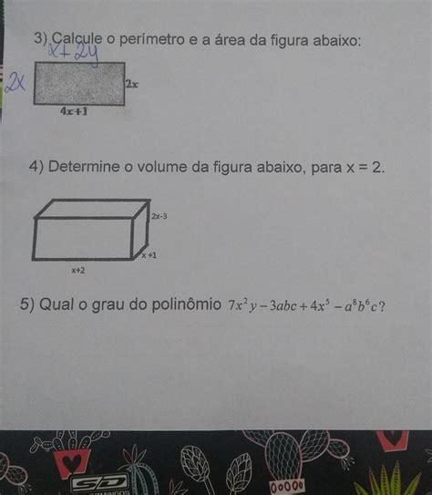 3 Calcule O Perímetro E A área Da Figura Abaixo Br