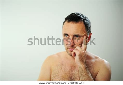 Pensive Man Adult Man Naked Torso Stock Photo Shutterstock