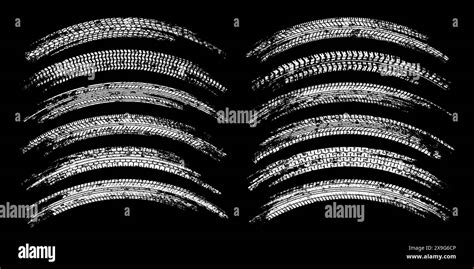 Grunge Tire Tracks Wheel Braking Marks Truck Car Or Motorcycle Tread