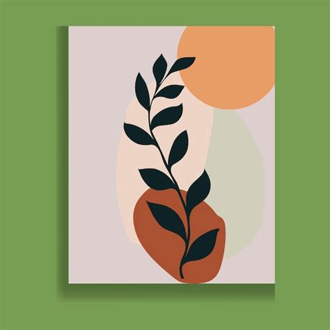 Premium Vector Botanical Wall Art Vector Earth Tone Boho Foliage