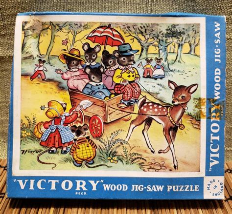 Vintage Victory Wood Jig Saw Puzzle In Original Box Featuring Etsy