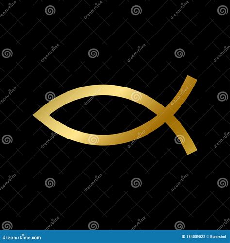 Ichthys Fish Sign Isolated Christian God Religion Stock Vector