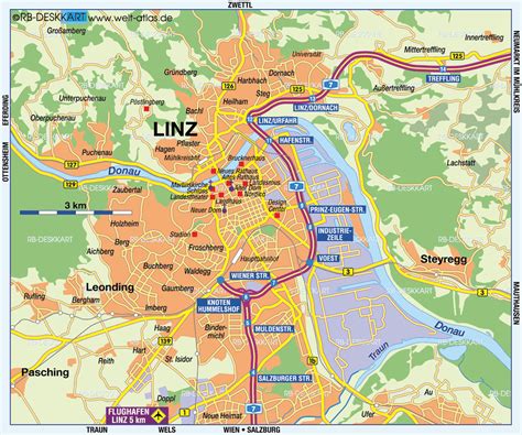 Karte Von Linz Stadt In Sterreich Welt Atlas De