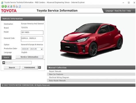 Toyota Gr Yaris Workshop Service Repair Manual Wiring Diagram