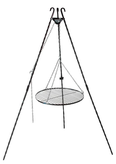 GRILL KUTY OGNISKOWY TRÓJNÓG RUSZT NIERDZEWNY 60cm OGRODOWY INOX 3