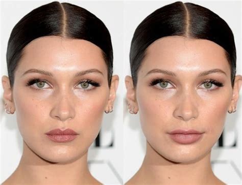 Bella Hadid antes y después de los plásticos en un traje de baño de la