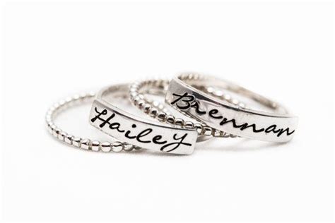 Stacking Rings Custom Name Ring 1st Mothers Day Etsy Mother Rings